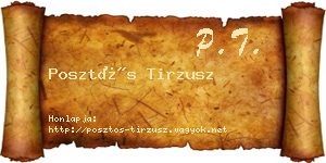 Posztós Tirzusz névjegykártya